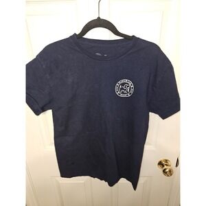 Puppie Love America Patriotic Dog Men's Navy Graphic Cotton T-Shirt Size M